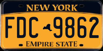 NY license plate FDC9862