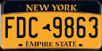 NY license plate FDC9863