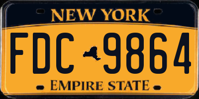 NY license plate FDC9864