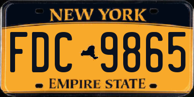 NY license plate FDC9865