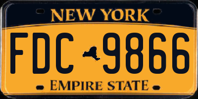 NY license plate FDC9866