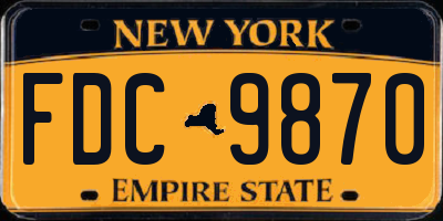 NY license plate FDC9870