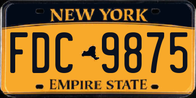 NY license plate FDC9875