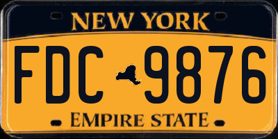 NY license plate FDC9876