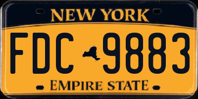 NY license plate FDC9883