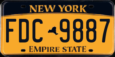 NY license plate FDC9887