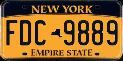 NY license plate FDC9889