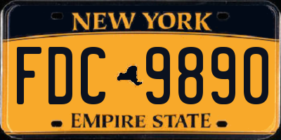NY license plate FDC9890