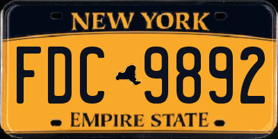 NY license plate FDC9892
