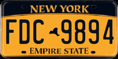NY license plate FDC9894