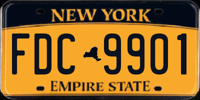 NY license plate FDC9901