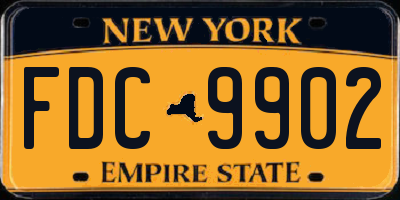 NY license plate FDC9902