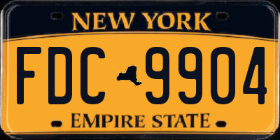 NY license plate FDC9904
