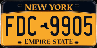 NY license plate FDC9905