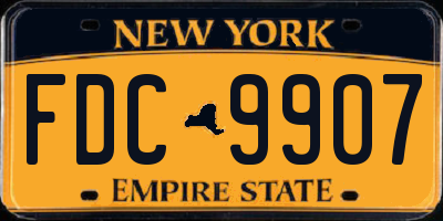 NY license plate FDC9907