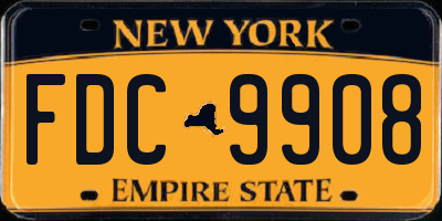 NY license plate FDC9908