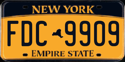 NY license plate FDC9909