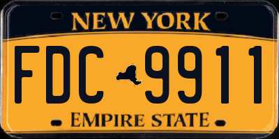 NY license plate FDC9911