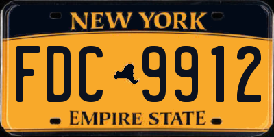 NY license plate FDC9912