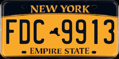 NY license plate FDC9913