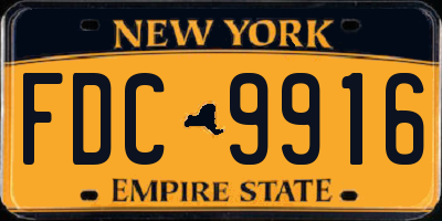 NY license plate FDC9916