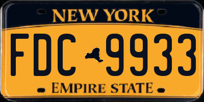 NY license plate FDC9933