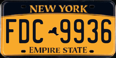 NY license plate FDC9936