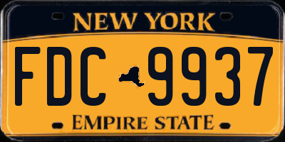 NY license plate FDC9937