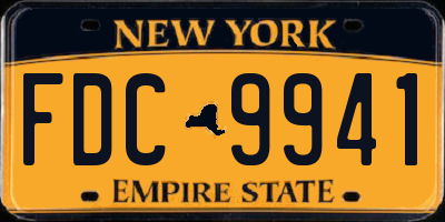 NY license plate FDC9941