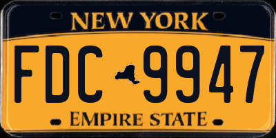 NY license plate FDC9947