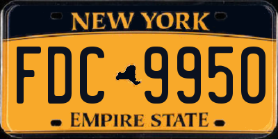 NY license plate FDC9950