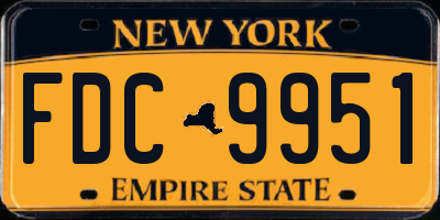 NY license plate FDC9951