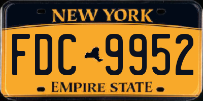 NY license plate FDC9952