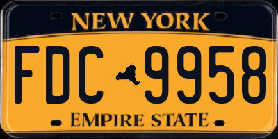 NY license plate FDC9958