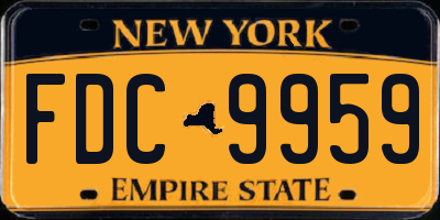 NY license plate FDC9959