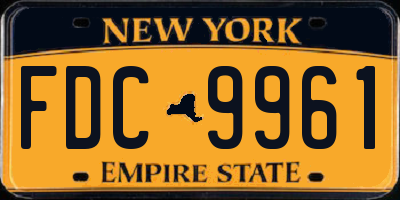 NY license plate FDC9961