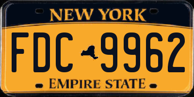 NY license plate FDC9962