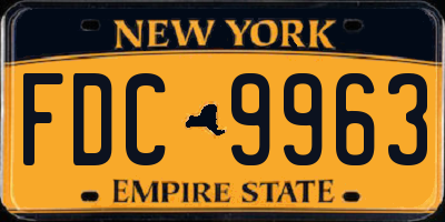 NY license plate FDC9963