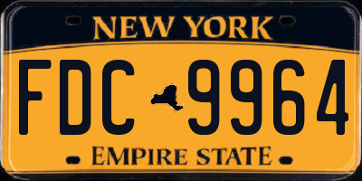 NY license plate FDC9964
