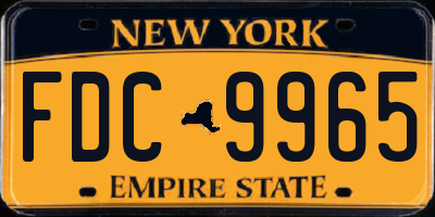NY license plate FDC9965