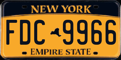 NY license plate FDC9966