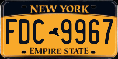 NY license plate FDC9967
