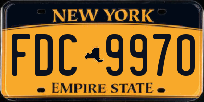 NY license plate FDC9970
