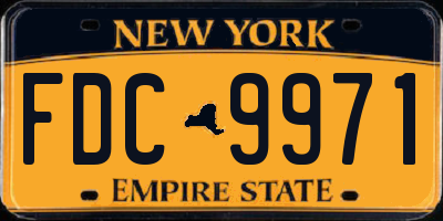 NY license plate FDC9971