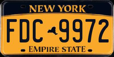 NY license plate FDC9972