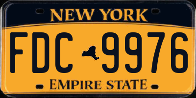 NY license plate FDC9976