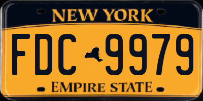 NY license plate FDC9979