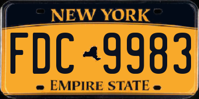 NY license plate FDC9983