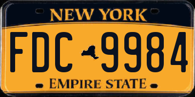 NY license plate FDC9984
