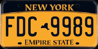 NY license plate FDC9989